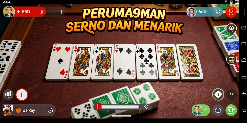 Tampilan gameplay mendebarkan dalam permainan Domino 66D.