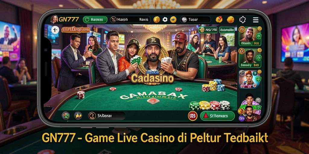 Screenshot gameplay GN777 yang menampilkan suasana Live Casino yang nyata.