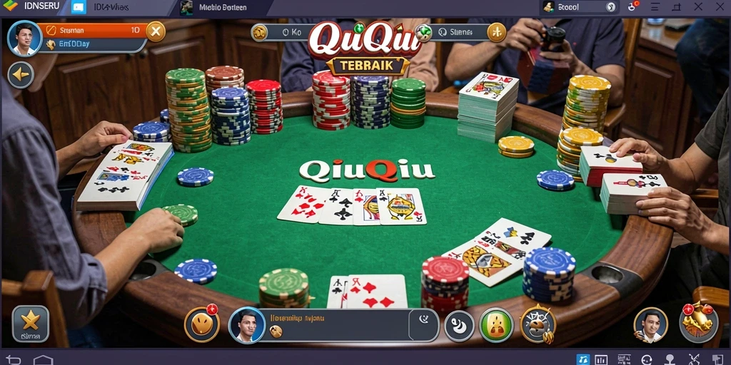 Tampilan gameplay mendebarkan dari IDNSERU QiuQiu.