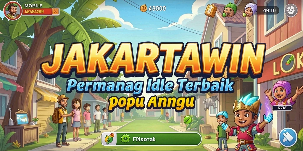 Screenshot gameplay JAKARTAWIN menampilkan aksi seru dalam mengelola bisnis Idle.
