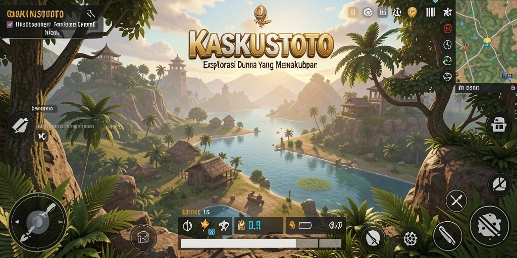 Tampilan gameplay KASKUSTOTO yang menampilkan dunia Open World yang luas dan penuh kemungkinan.