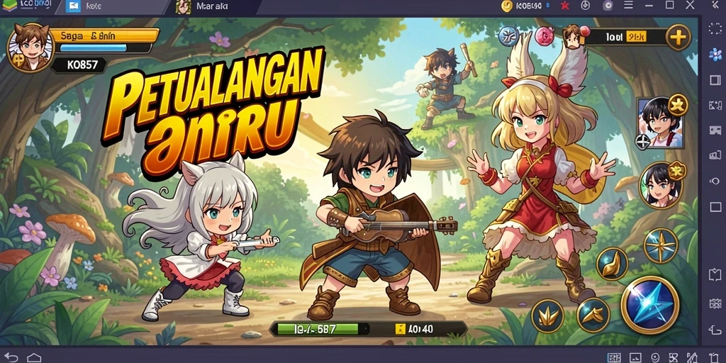 Tampilan gameplay seru dari KO857 dengan karakter Anime yang menawan.