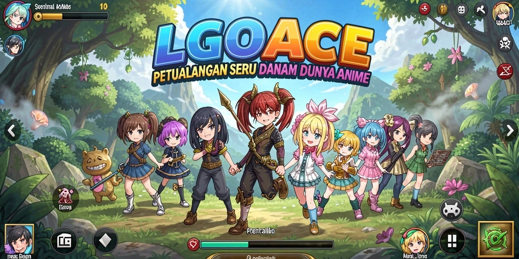 Screenshot gameplay LGOACE menampilkan karakter anime beraksi.