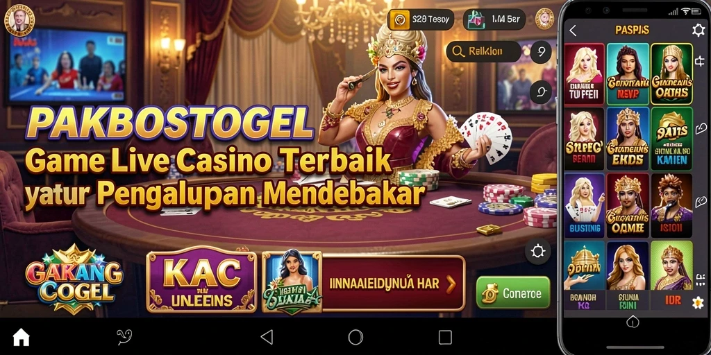 Tampilan permainan Live Casino yang mendebarkan di PAKBOSTOGEL.