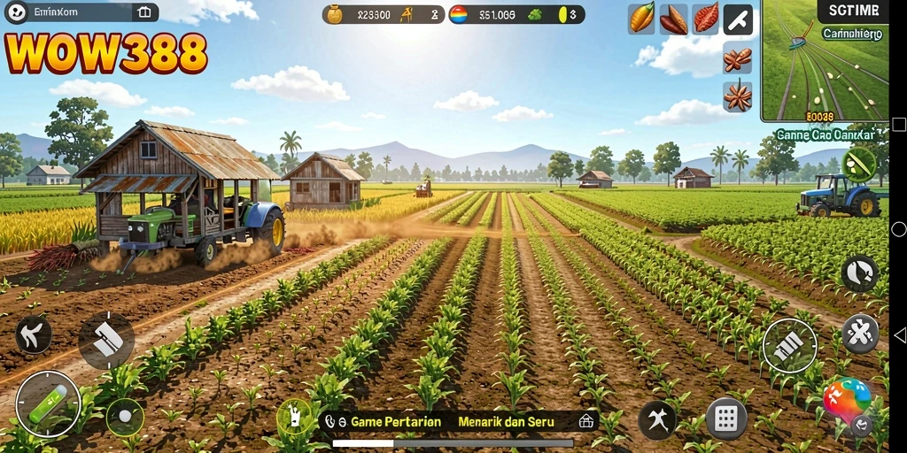 Screenshot gameplay WOW388 menampilkan aktivitas pertanian yang seru.