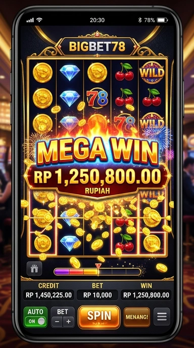Tampilan utama aplikasi bigbet78 yang menarik dan user-friendly.